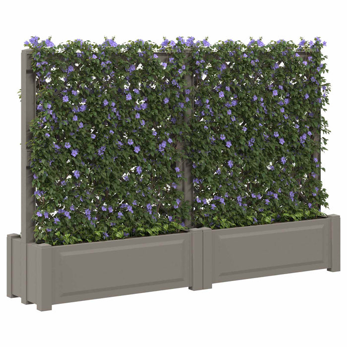 Ghiveci mare cu trellis 2 pcs Gri 200 x 43 x 133,5 cm PP - WALTI WALTI