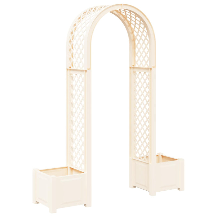 Arc de trandafiri cu ghiveci Alb 168,5 x 43 x 207 cm PP - WALTI WALTI