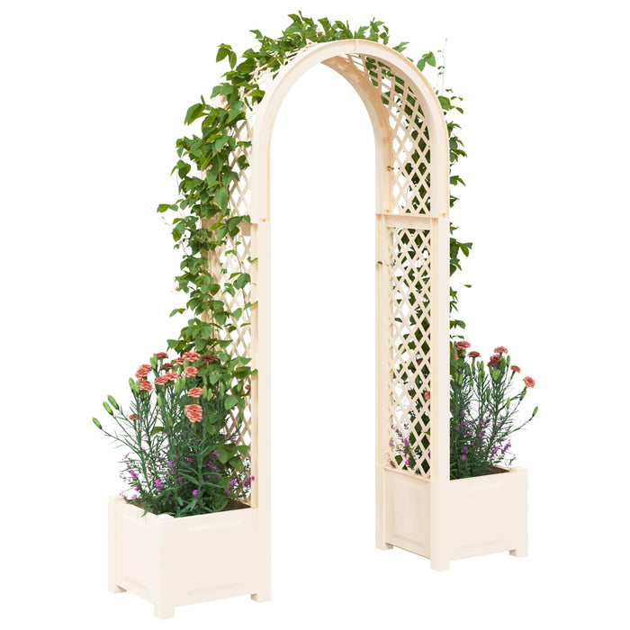 Arc de trandafiri cu ghiveci Alb 168,5 x 43 x 207 cm PP - WALTI WALTI