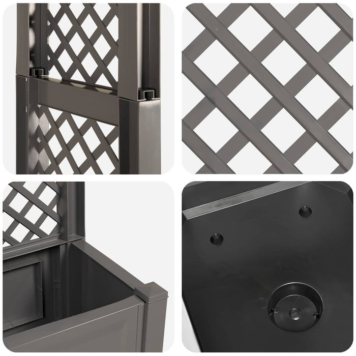 Arc de trandafiri cu ghiveci Gri 168,5 x 43 x 207 cm PP - WALTI WALTI
