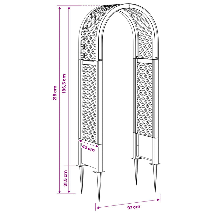 Arc cu Trandafiri și Spice Alb 97 x 43 x 218 cm PP - WALTI WALTI