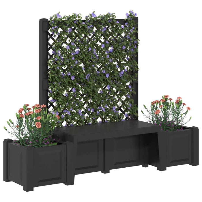 Bancă de grădină Kopenhagen Antracit 173 x 49 x 135,5 cm PP - WALTI WALTI