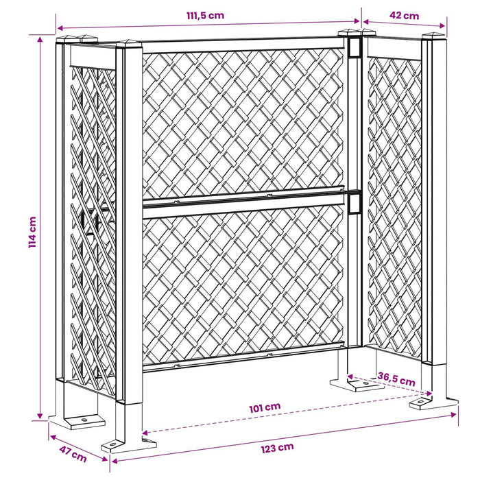 Plasă pentru Coș Antracit 123 x 47 x 114 cm PP - WALTI WALTI