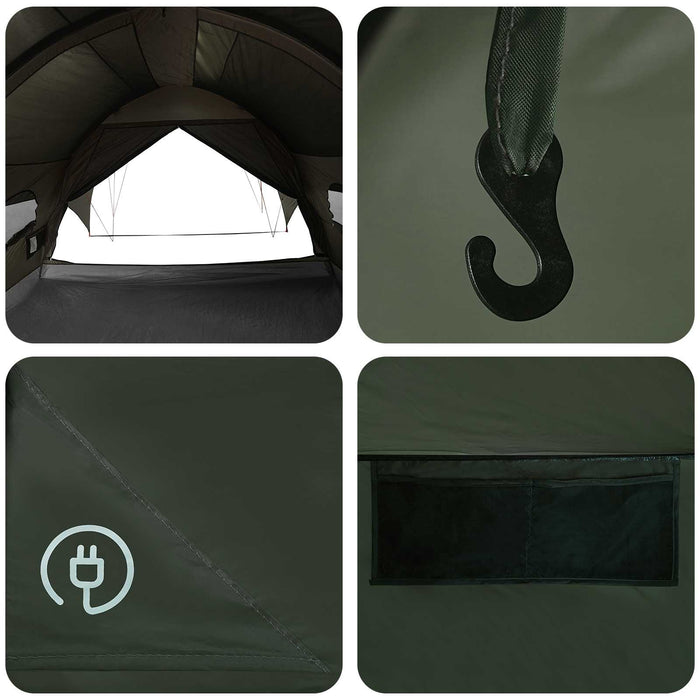 Cort tunel cu protecție împotriva apei 10 persoană Verde Army WALTI