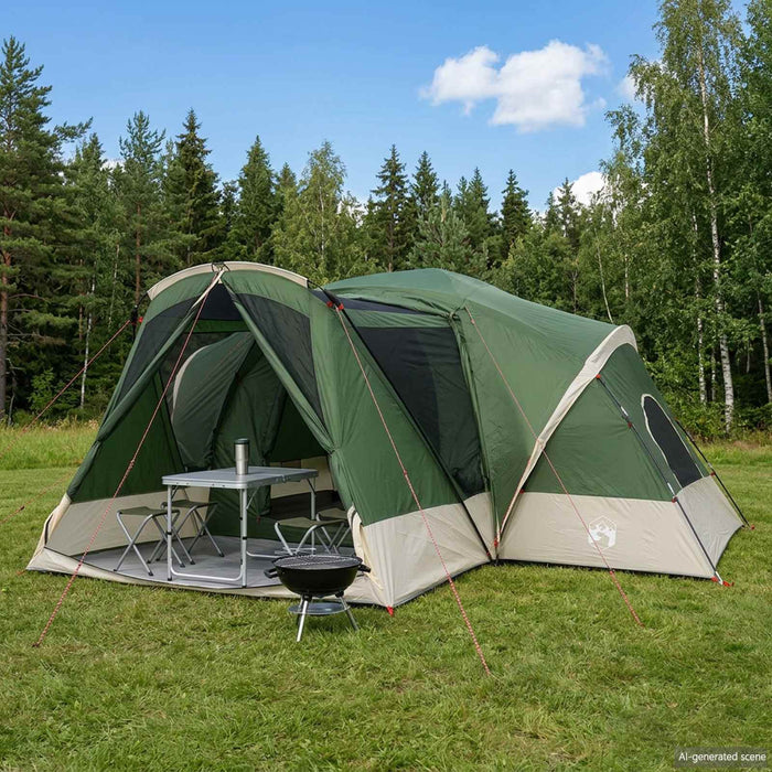 Cort Cabină cu pânză impermeabilă 10 persoană Verde WALTI