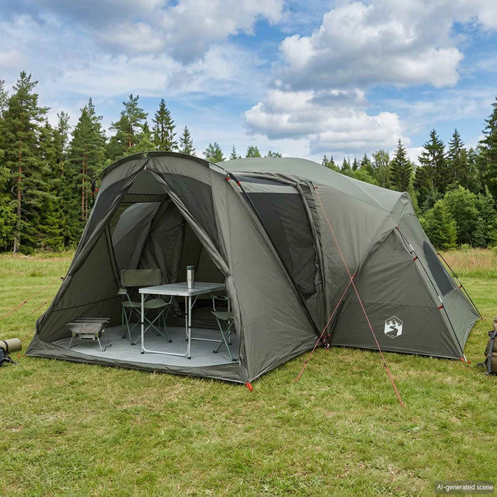 Cort Cabină cu pânză impermeabilă 10 persoană Verde Army WALTI