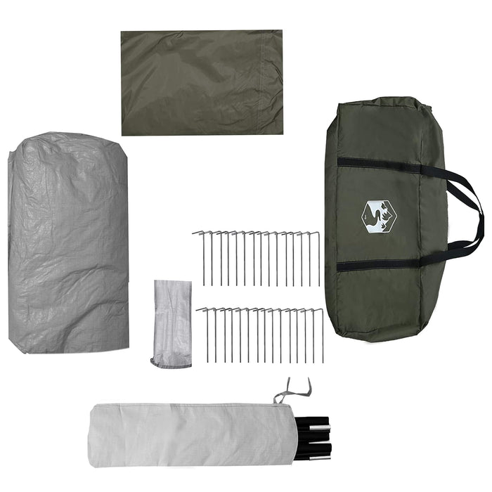 3 persoană 3 persoane Verde Army Poliester 185T cu acoperire PU WALTI