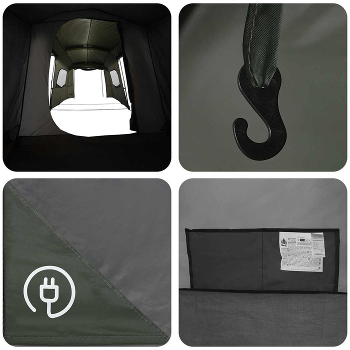 3 persoană 3 persoane Verde Army Poliester 185T cu acoperire PU WALTI