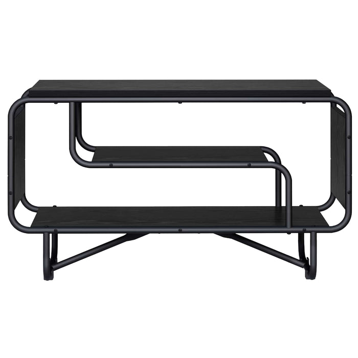 Support TV 80 x 36 x 45 cm Stejar Negru Lemn prelucrat WALTI