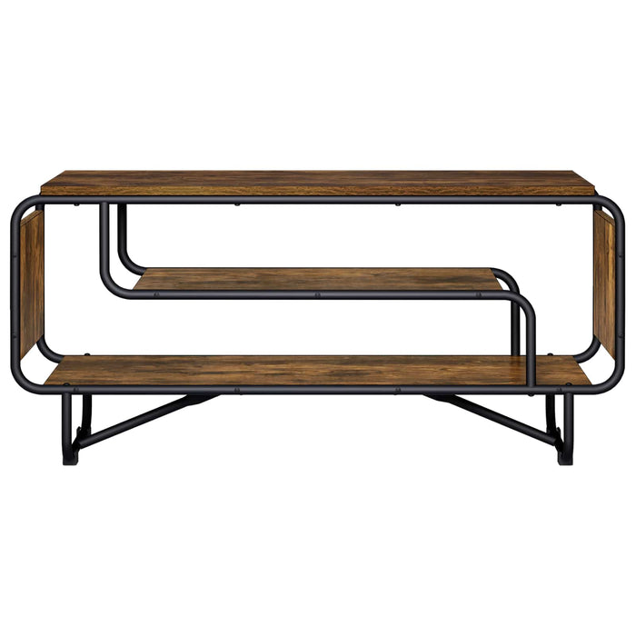 Support TV 98 x 36 x 45 cm Stejar fumuriu Lemn prelucrat WALTI