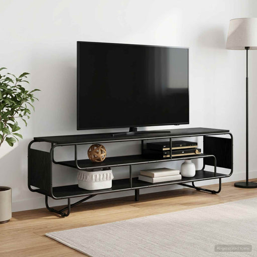 Support TV 180 x 36 x 45 cm Stejar Negru Lemn prelucrat - WALTI WALTI