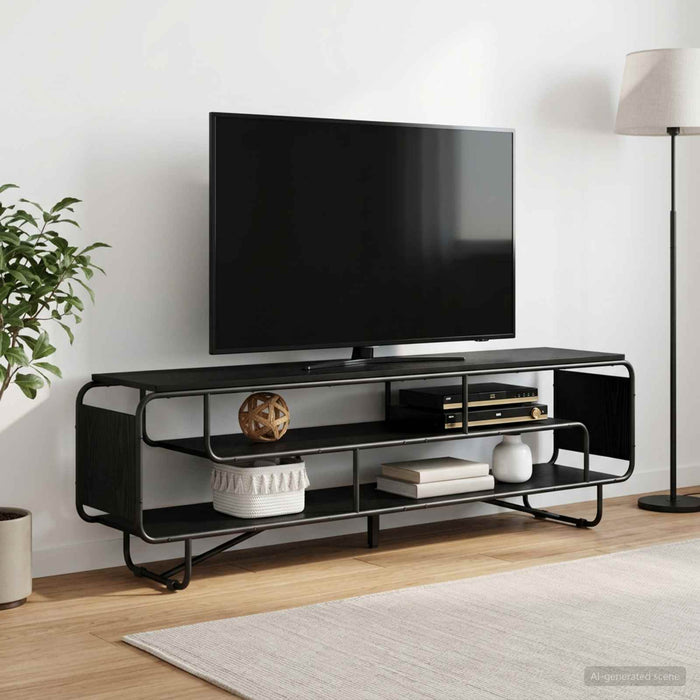 Support TV 180 x 36 x 45 cm Stejar Negru Lemn prelucrat WALTI