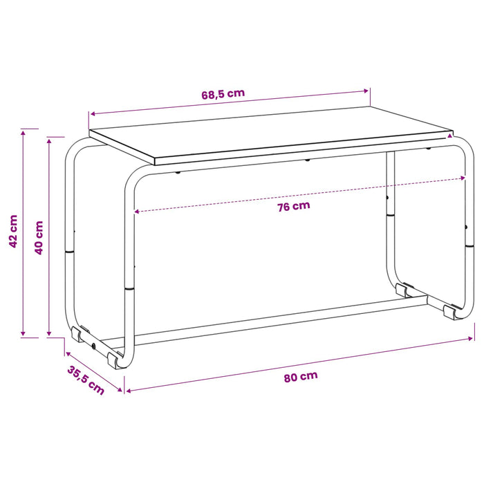 Support TV 80 x 35.5 x 42 cm Stejar Sonoma Lemn prelucrat WALTI