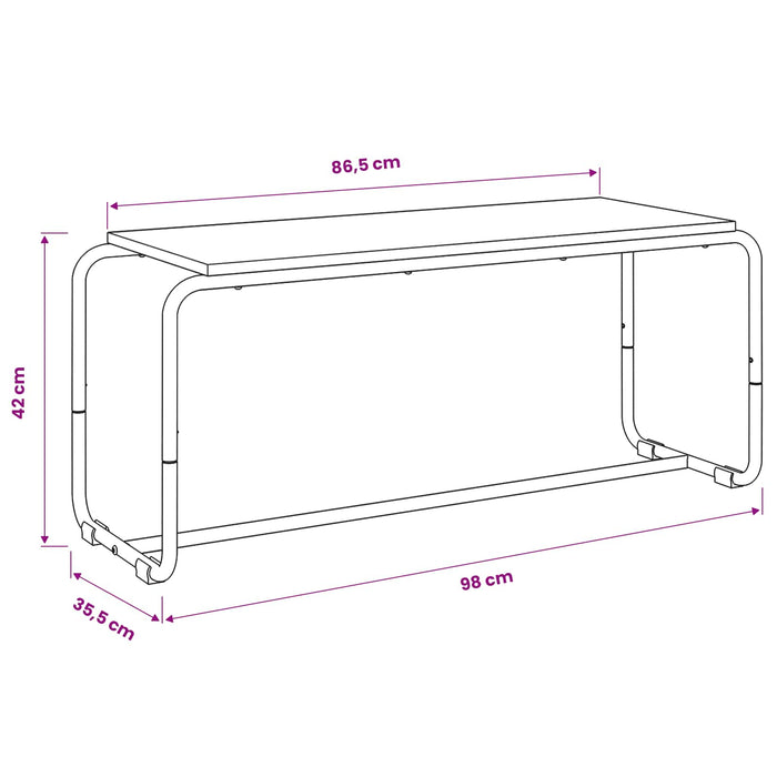 Support TV 98 x 35.5 x 42 cm Sonoma gri Lemn prelucrat WALTI