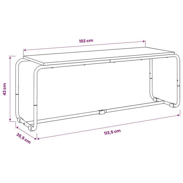 Support TV 113.5 x 35.5 x 42 cm Sonoma gri Lemn prelucrat WALTI