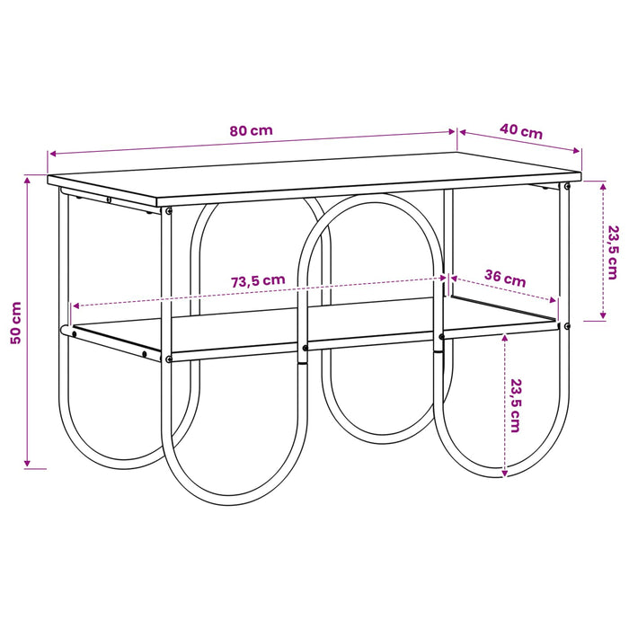 Suport TV 80 x 40 x 50 cm Stejar fumuriu Lemn prelucrat WALTI