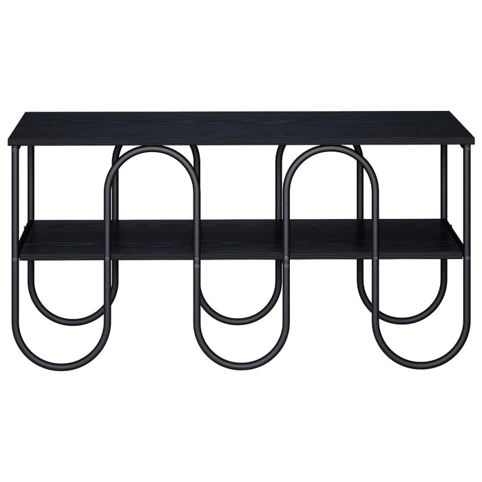 Suport TV 100 x 40 x 50 cm Stejar Negru Lemn prelucrat WALTI