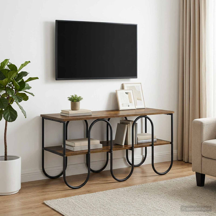 Suport TV 100 x 40 x 50 cm Stejar fumuriu Lemn prelucrat WALTI