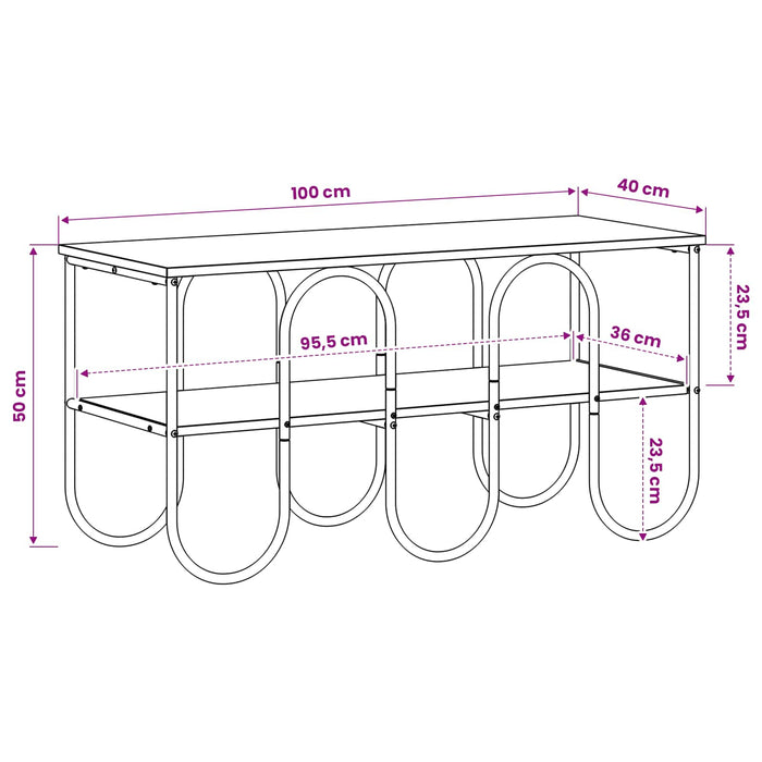Suport TV 100 x 40 x 50 cm Sonoma gri Lemn prelucrat WALTI