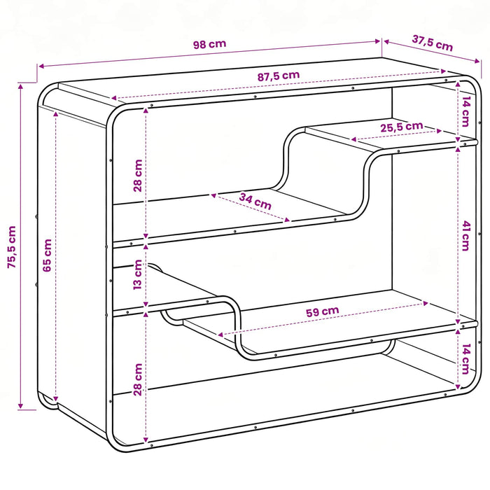 Bufet Stejar Negru 98 x 37,5 x 75,5 cm Lemn prelucrat WALTI