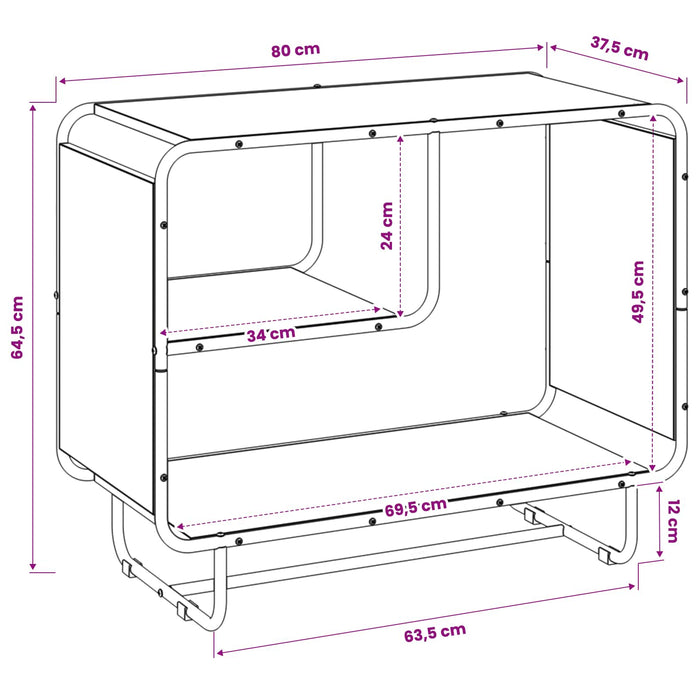 Bufet Stejar Negru 80 x 37.5 x 64.5 cm Lemn prelucrat WALTI