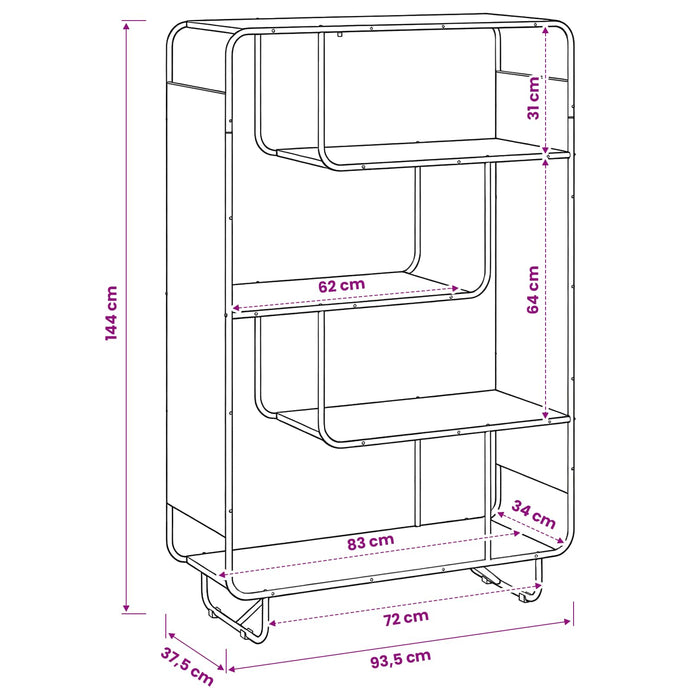 Bufet înalt Sonoma gri 93.5 x 37.5 x 144 cm Lemn compozit WALTI