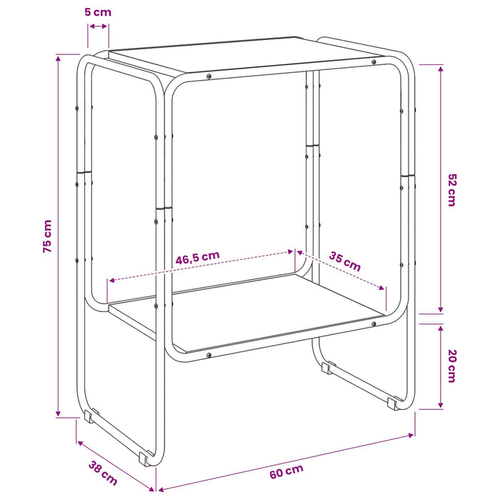 Bufet Sonoma gri 60 x 38 x 75 cm Lemn prelucrat WALTI