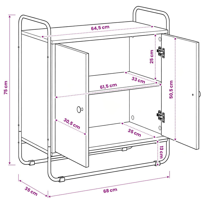 Bufet Lemn de stejar 68 x 35 x 75 cm Lemn prelucrat WALTI