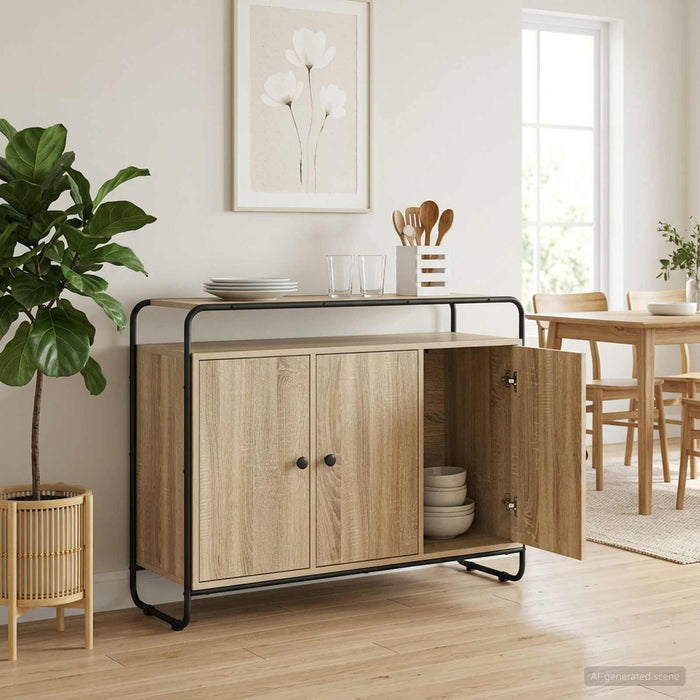 Bufet Stejar Sonoma 102 x 35 x 75 cm Lemn compozit WALTI