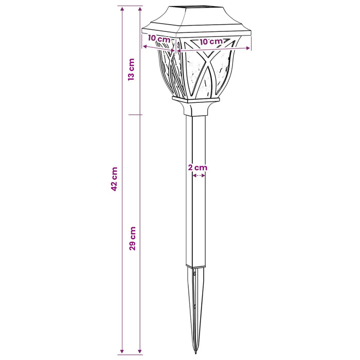 Lumini solare pentru exterior cu ștecher în pământ 12 pcs 42 cm WALTI