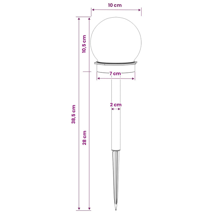 Lumini solare pentru exterior cu ștecher în pământ 8 pcs ABS WALTI
