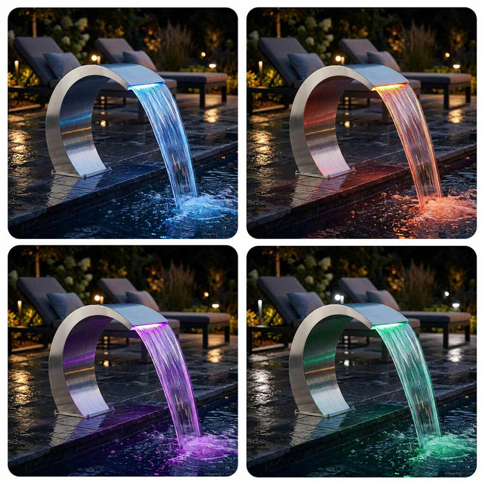 Fântână pentru Piscină Argintiu 61 x 30 x 71 cm Oţel inoxidabil WALTI
