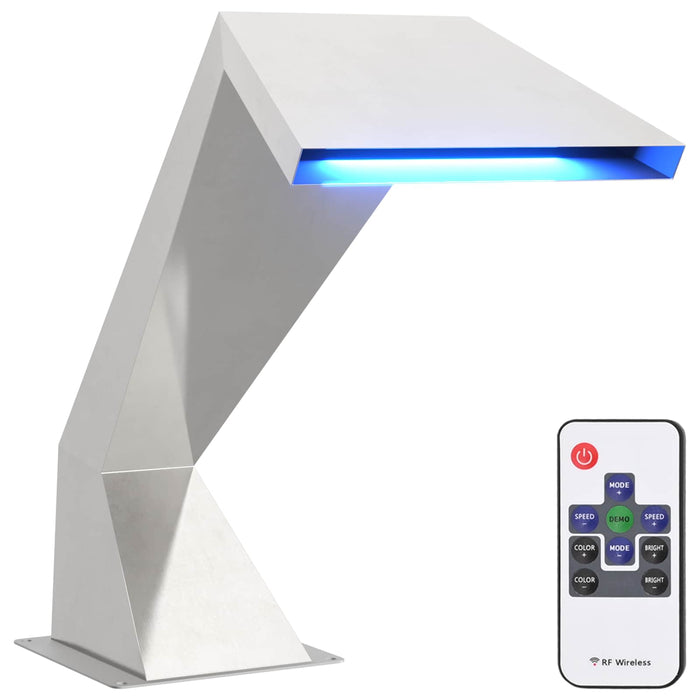 Fântână de piscină cu LED-uri RGB Oţel inoxidabil Argintiu WALTI