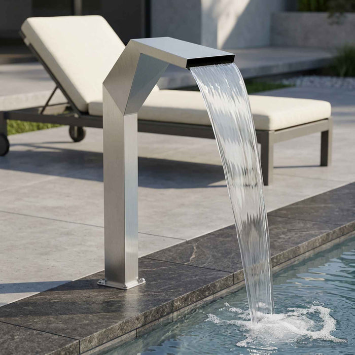 Cascadă la piscină Oţel inoxidabil 50 x 30 x 90 cm Argintiu WALTI
