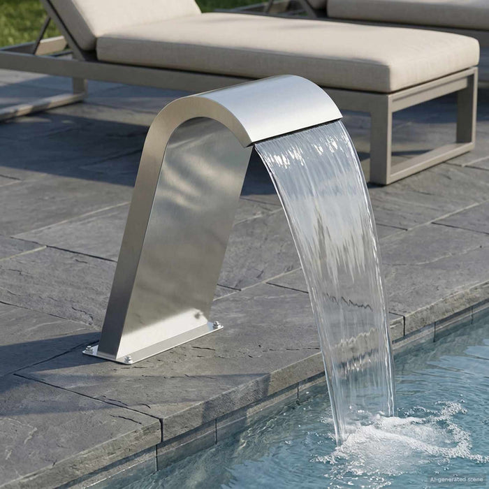 Fântână pentru Piscină Argintiu 47 x 31 x 60 cm Oţel inoxidabil WALTI