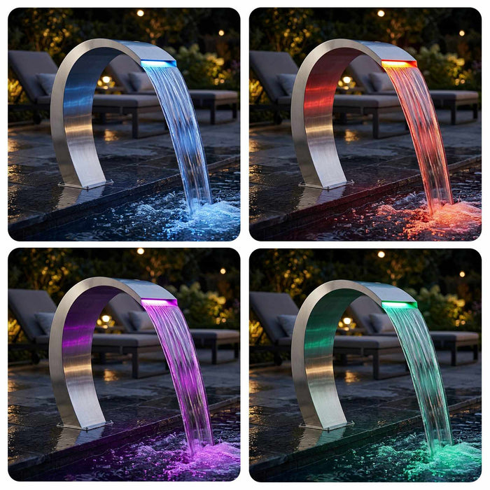 Fântână pentru Piscină Argintiu 60 x 30 x 70 cm Oţel inoxidabil WALTI