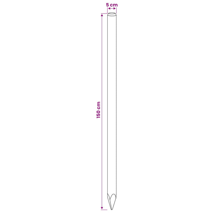 Stâlpi de Gard 12 buc. Verde 150 cm Lemn masiv de pin WALTI