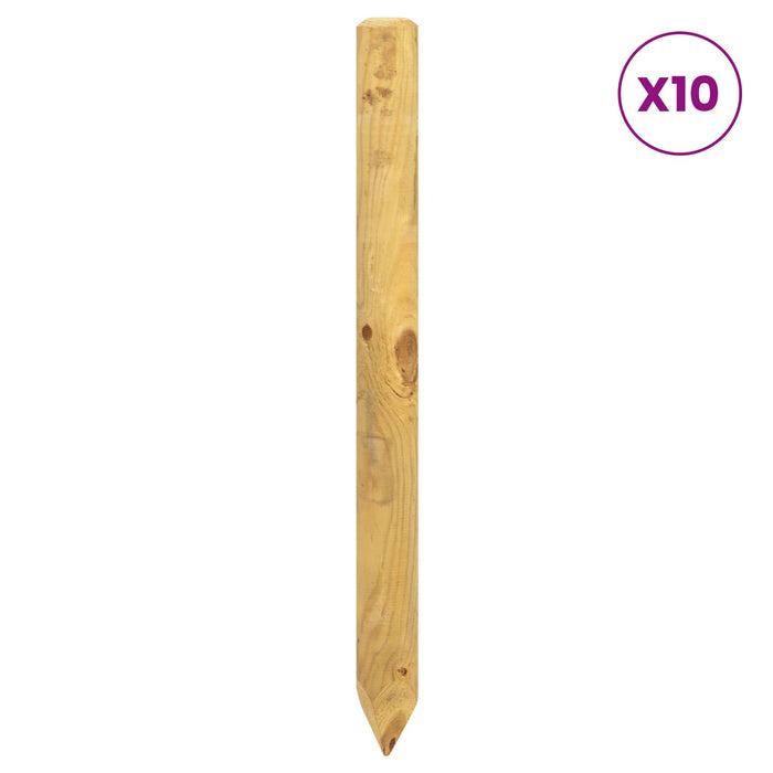 Stâlpi de Gard 10 buc. Verde 100 cm Lemn masiv de pin WALTI