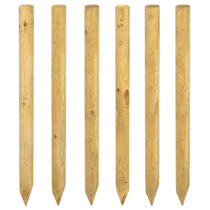 Stâlpi de Gard 6 buc. Verde 150 cm Lemn masiv de pin WALTI