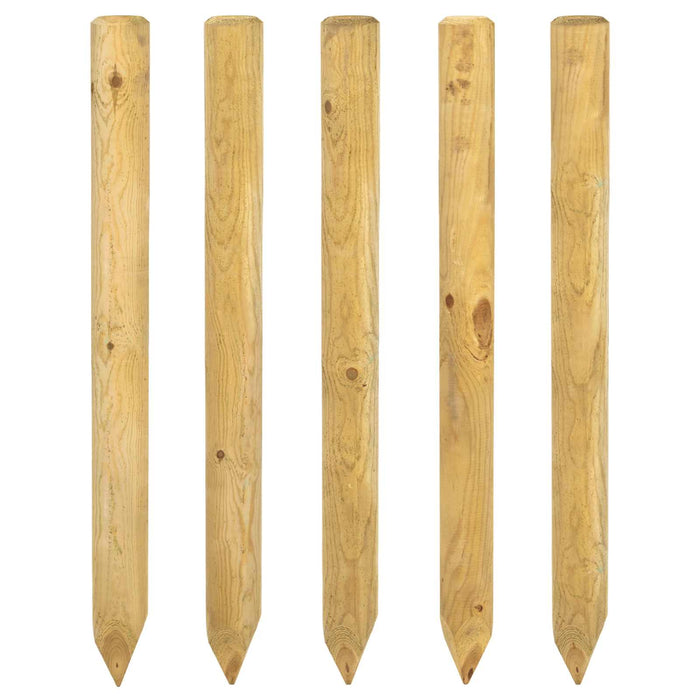 Stâlpi de Gard 5 buc. Verde 60 cm Lemn masiv de pin WALTI