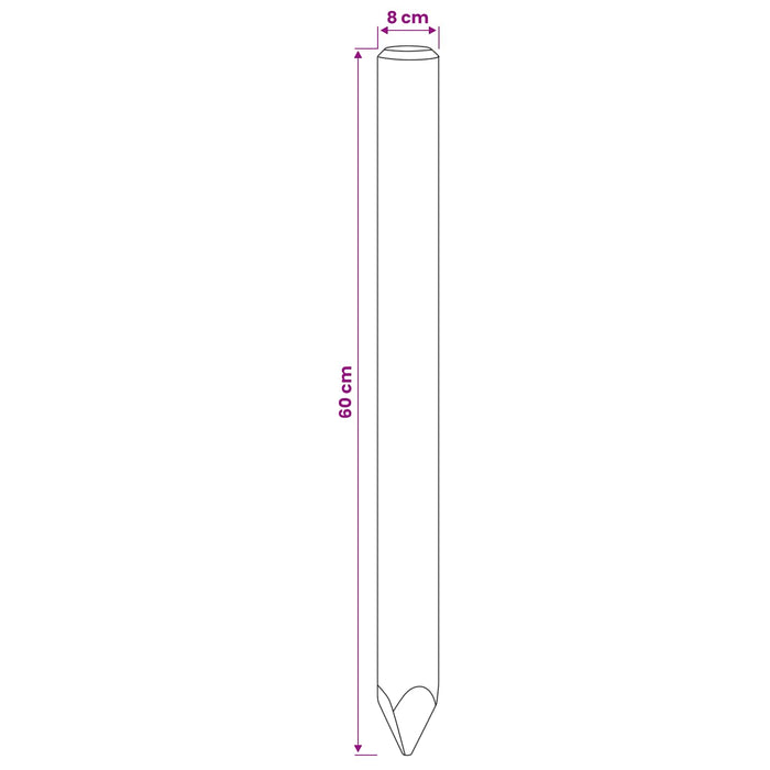 Stâlpi de Gard 5 buc. Verde 60 cm Lemn masiv de pin WALTI