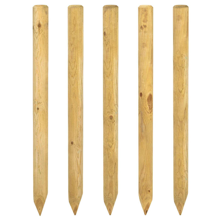 Stâlpi de Gard 5 buc. Verde 120 cm Lemn masiv de pin WALTI
