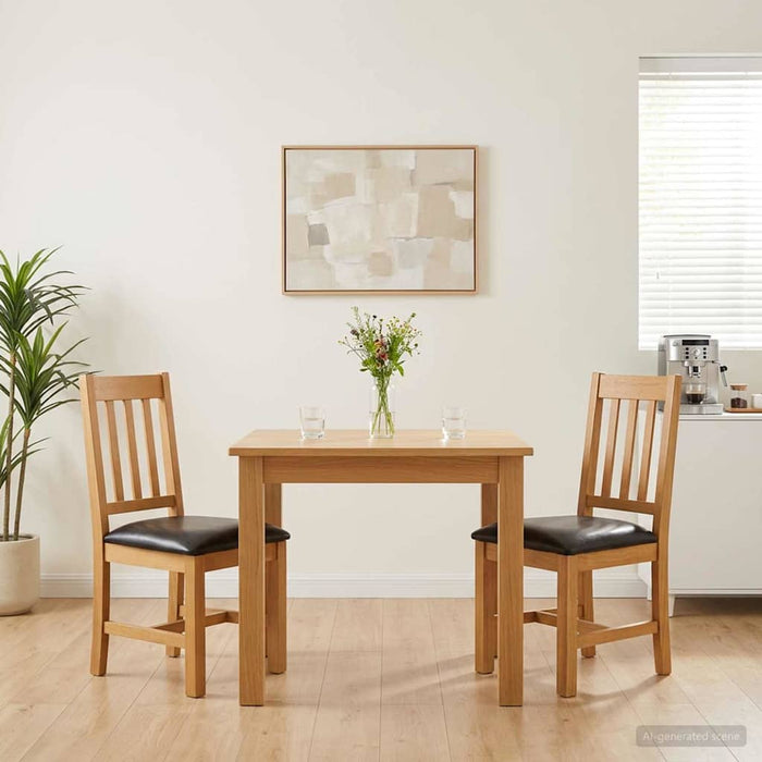 Scaun de sufragerie VENLO 2 pcs Lemn de stejar masiv Negru - WALTI WALTI
