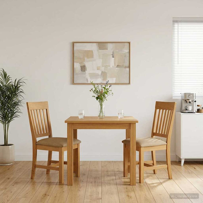 Scaun de sufragerie 2 pcs Lemn de stejar masiv Bej WALTI