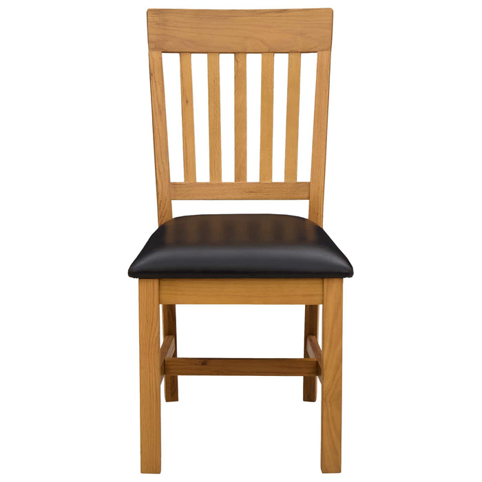 Scaun de sufragerie 2 pcs Lemn de stejar masiv Negru WALTI