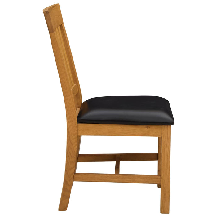 Scaun de sufragerie 2 pcs Lemn de stejar masiv Negru WALTI