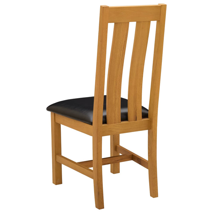 Scaun de sufragerie 2 pcs Lemn de stejar masiv Negru WALTI