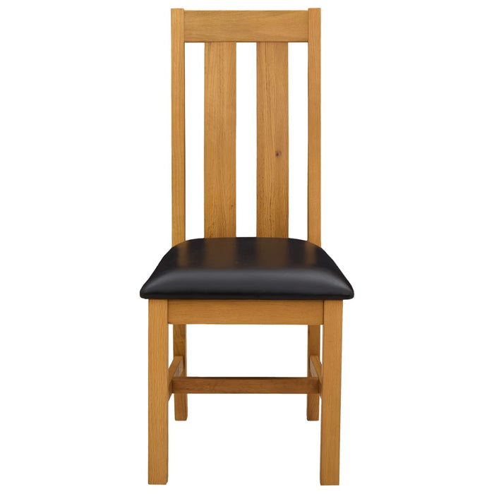 Scaun de sufragerie 2 pcs Lemn de stejar masiv Negru WALTI