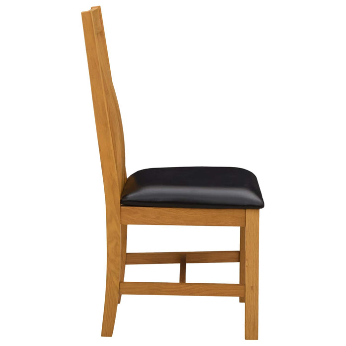 Scaun de sufragerie 2 pcs Lemn de stejar masiv Negru WALTI