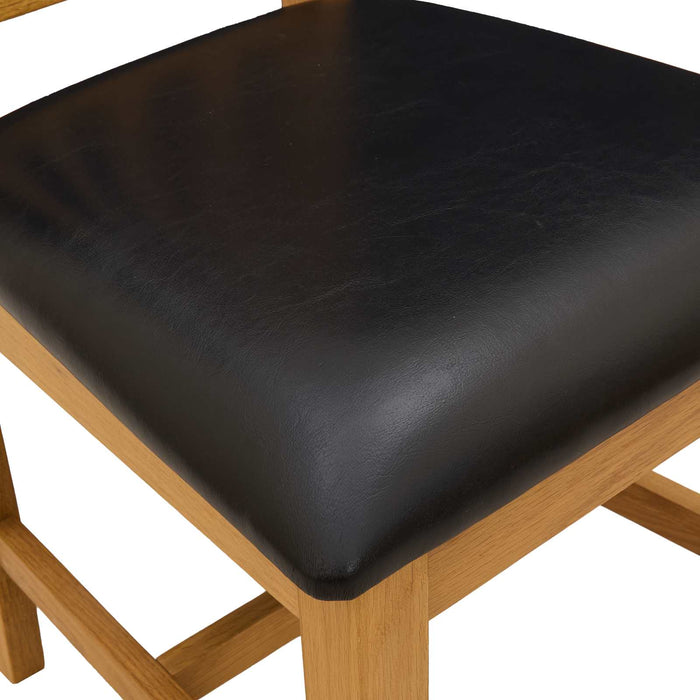 Scaun de sufragerie 2 pcs Lemn de stejar masiv Negru WALTI